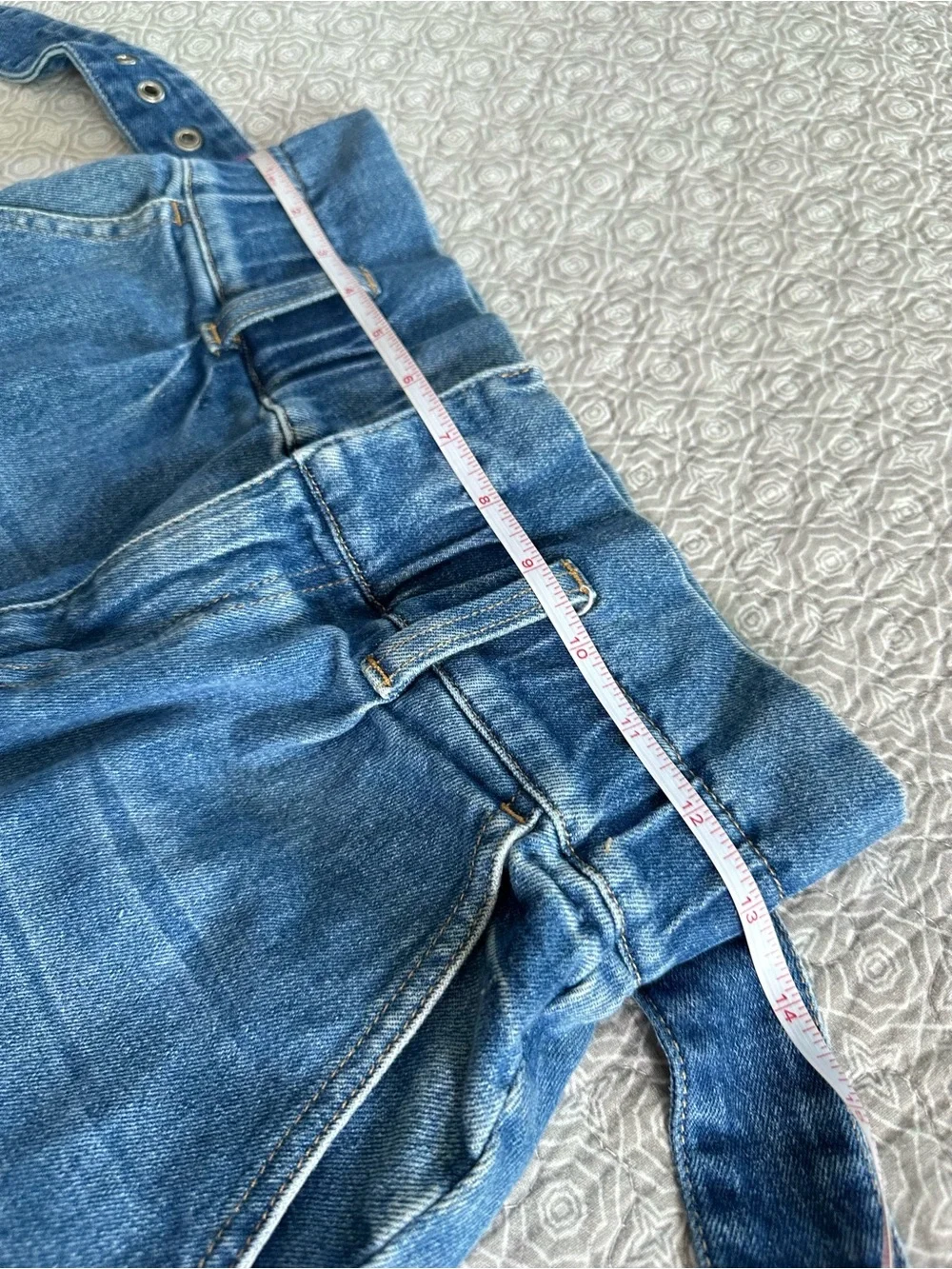Alice + Olivia Jeans Blue Paperbag Belted Denim Shorts Rosemary Size 25